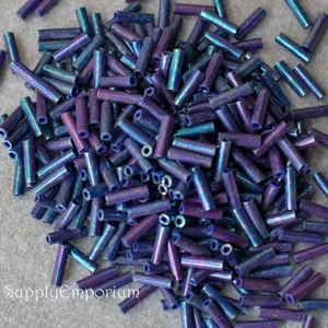 6mm miyuki bugle beads eggplant luster