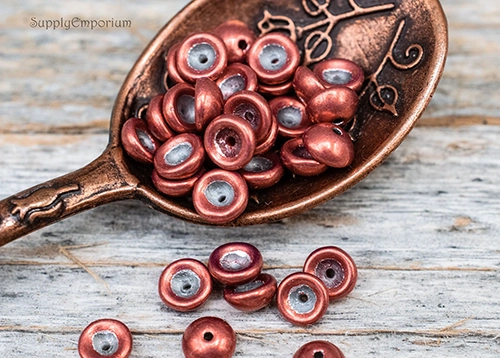 4x2mm Sueded Gold Samba Red Starman Teacup - 5 Grams - 7244