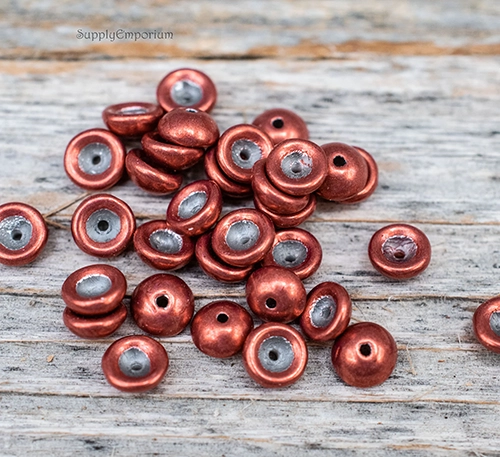 4x2mm Sueded Gold Samba Red Starman Teacup - 5 Grams - 7244 - Image 3