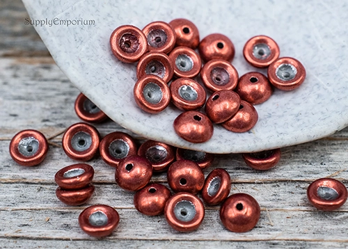 4x2mm Sueded Gold Samba Red Starman Teacup - 5 Grams - 7244 - Image 4