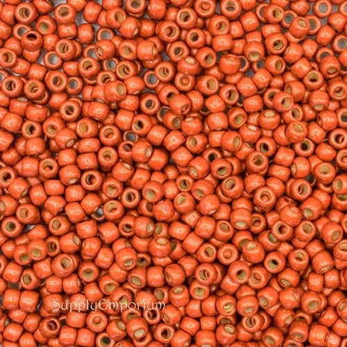 8/0 PermaFinish Matte Galvanized Saffron Toho Seed Bead - Quantity: 10 grams - 733 - Image 2