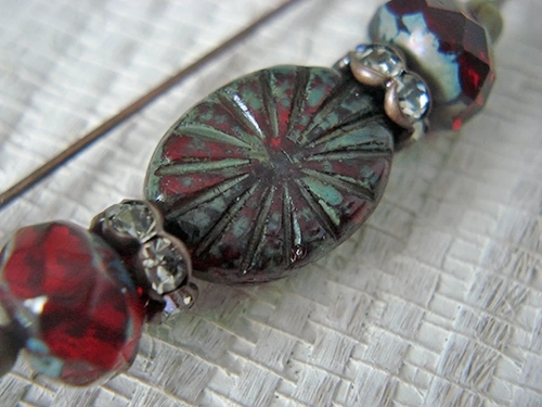 18x14mm Scarlet Czech Oval - 4 pieces - 849 - Image 3