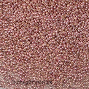 11/0 Toho seed beads PermaFinish galvanized sweet blush