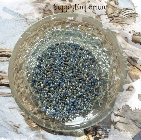 Delica Bead Mix, Exclusive 11/0 Delica Mix 100 Blue on Gray, 5 Grams - Image 2