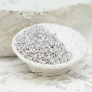 11/0 toho seed beads permafinish silver lined milky cloud 10 grams
