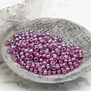 11/0 toho seed beads silver lined magenta gray 11-1076