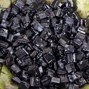 6mm Miyuki Tila beads black Picasso
