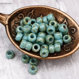 7/0 matubo turquoise blue picasso seed beads