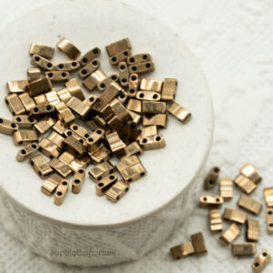 5mm miyuki half tila beads dark bronze