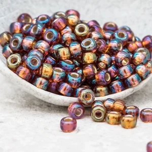 6/0 miyuki seed beads silver lined dark topaz ab