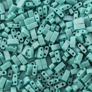 5x2.3mm miyuki half tila beads matte opaque turquoise green ab
