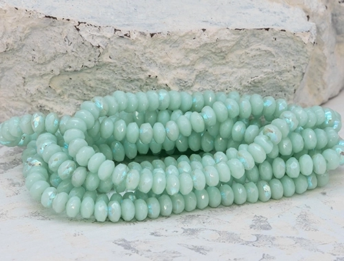 2x3mm Mint AB Czech Rondelle - 50 pieces - 2552R