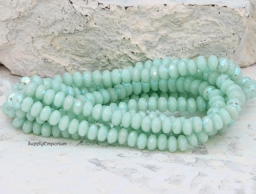 2x3mm Mint AB Czech Rondelle - 50 pieces - 2552R - Image 3