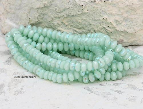 2x3mm Mint AB Czech Rondelle - 50 pieces - 2552R - Image 5