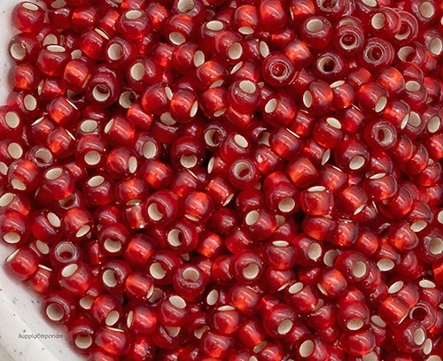 11/0 Frosted Ruby Silver Lined Toho Seed Bead - Quantity: 10 grams - 2749 - Image 4