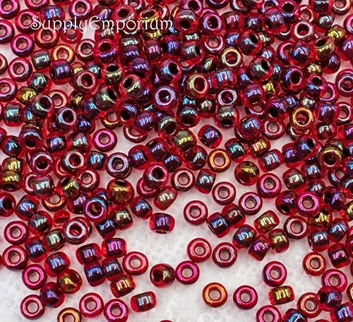 6/0 Garnet Lined Ruby AB Miyuki Seed Bead - Quantity: 15 grams - 2795R - Image 3