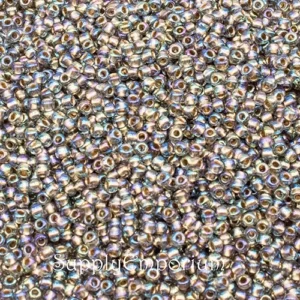 15/0 gold lined rainbow black diamond toho seed beads 15-999 5 grams