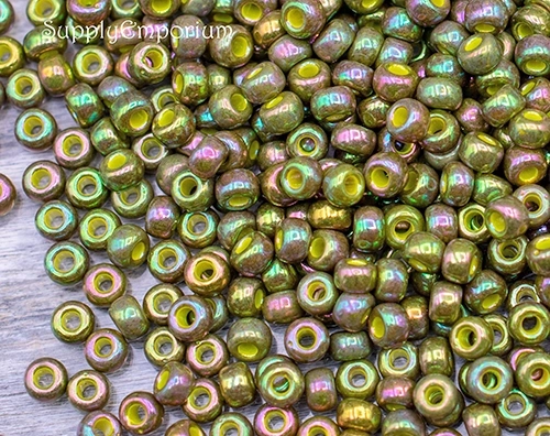 6/0 Op Golden Olive Luster Miyuki Seed Bead - Quantity: 12 grams - 3453R - Image 3