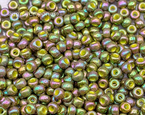 6/0 Op Golden Olive Luster Miyuki Seed Bead - Quantity: 12 grams - 3453R - Image 2