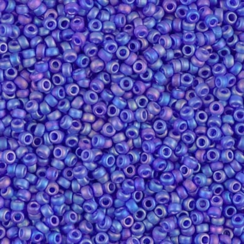 11/0 Matte Transparent Cobalt AB Miyuki Seed Bead - Quantity: 10 grams - 3722R