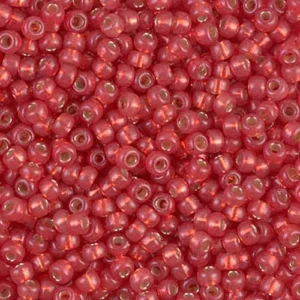 8/0 miyuki seed beads duracoat silver lined dyed watermelon 15 grams