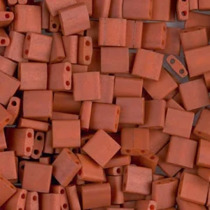 5mm Miyuki Tila beads Burnt Sienna two hole square beads