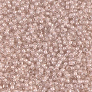 15/0 blush lined crystal miyuki seed beads