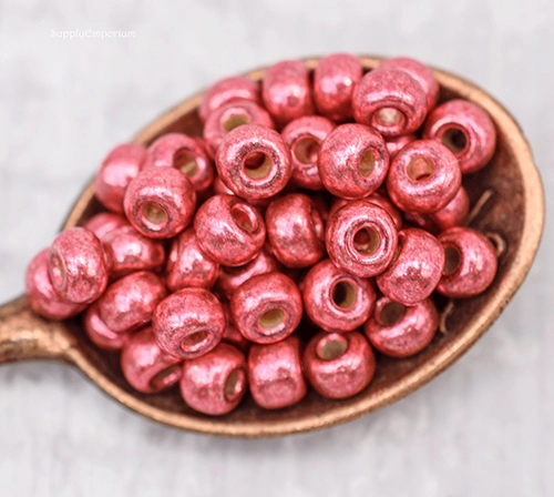 6/0 Duracoat Galvanized Light Cranberry Miyuki Seed Bead - Quantity: 15 grams - 4325R
