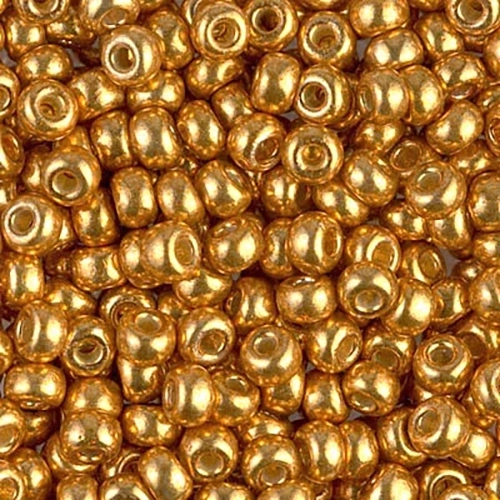 6/0 Duracoat Galvanized Yellow Gold Miyuki Seed Bead - Quantity: 15 grams - 4734