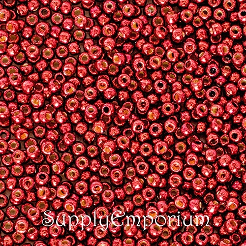 11/0 PermaFinish Galvanized Brick Red Toho Seed Bead - Quantity: 10 grams - 4809