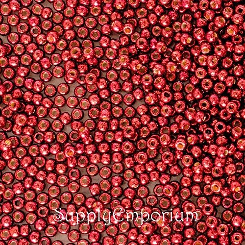 11/0 PermaFinish Galvanized Brick Red Toho Seed Bead - Quantity: 10 grams - 4809 - Image 3