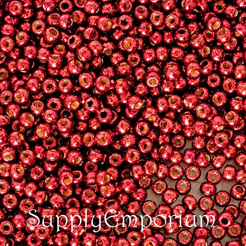 11/0 PermaFinish Galvanized Brick Red Toho Seed Bead - Quantity: 10 grams - 4809 - Image 2