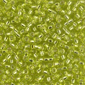 8/0 miyuki seed beads silver lined chartreuse