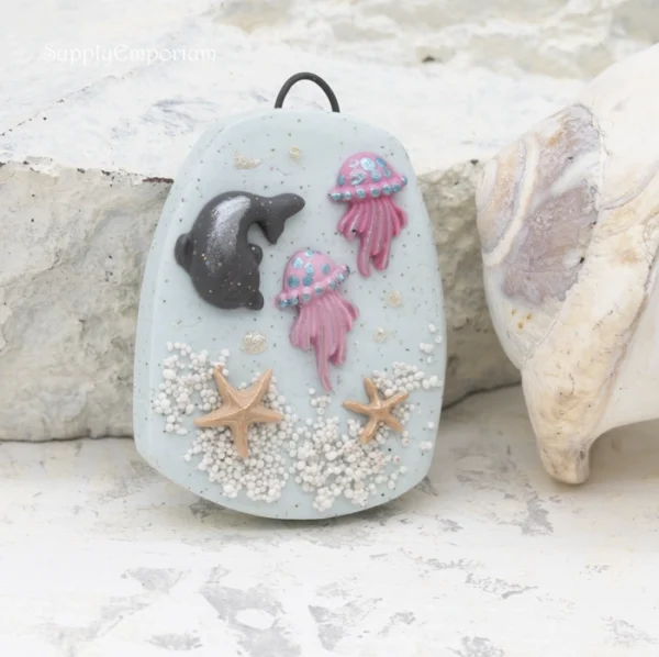Polymer Clay Beach Theme Pendant, 1 Piece, CLAY 5268