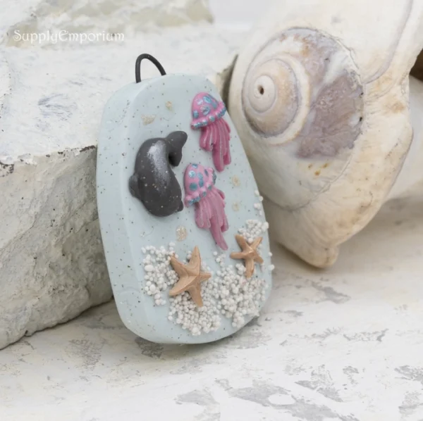 Polymer Clay Beach Theme Pendant, 1 Piece, CLAY 5268 - Image 2