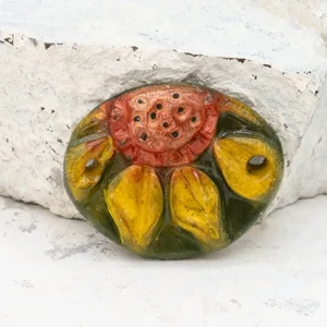 handmade polymer clay oval connector with holes on each end