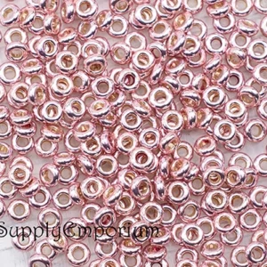 8/0 toho demi round seed beads permafinish galvanized sweet blush