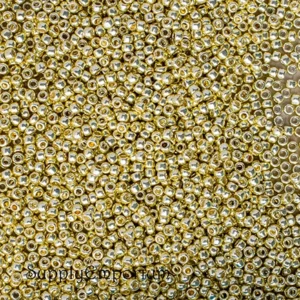 11/0 galvanized yellow gold toho seed beads