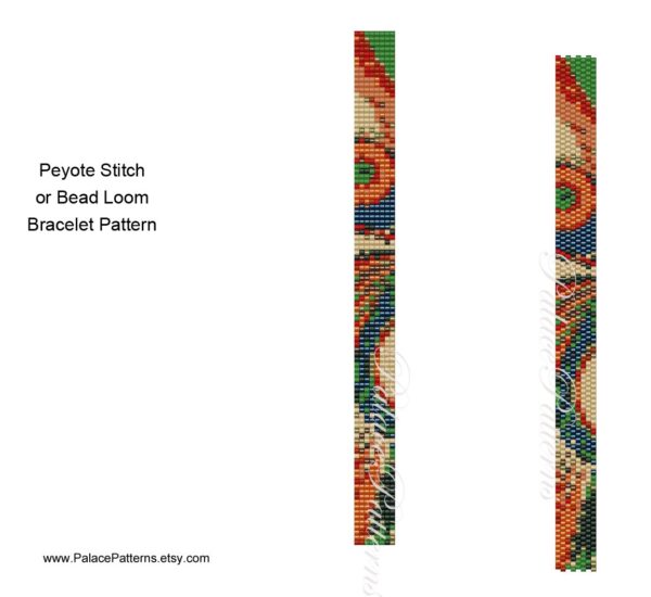Bracelet Pattern for Loom and Peyote Stitch - Thin1 - Super Thin Bracelet Pattern - Delica Bead Bracelet Pattern