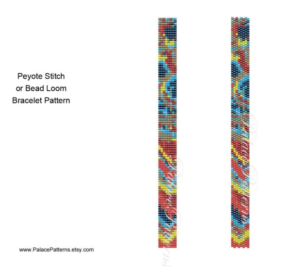 Bracelet Pattern for Loom and Peyote Stitch - Thin3 - Super Thin Bracelet Pattern - Delica Bead Bracelet Pattern