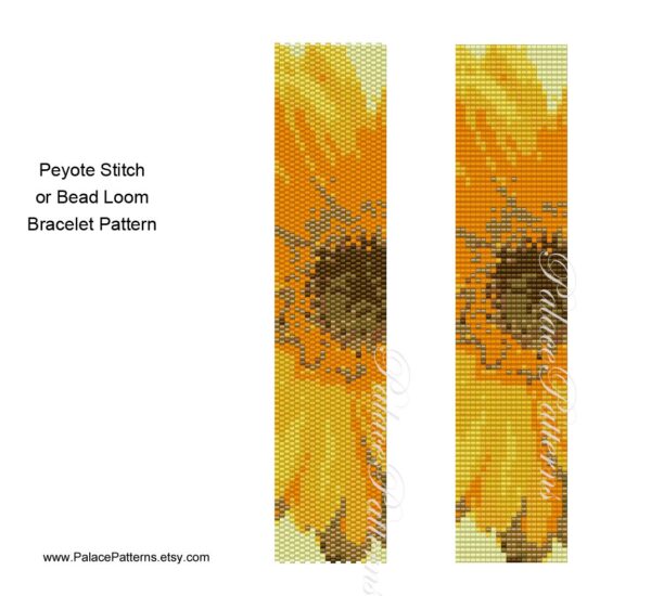Delica Bead Bracelet Pattern, Daisy Bracelet Pattern for Peyote Stitch or Bead Loom - Delica Bead Pattern