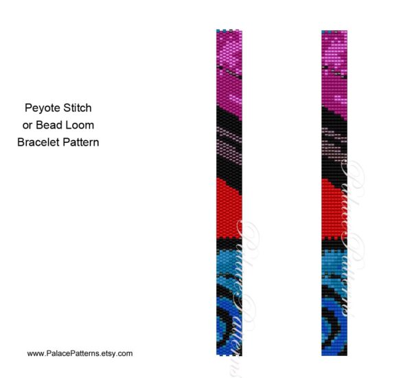 Bracelet Pattern for Loom and Peyote Stitch - Thin2 - Super Thin Bracelet Pattern - Delica Bead Bracelet Pattern