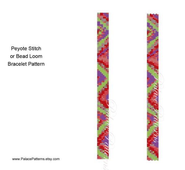 Delica Bead Bracelet Pattern, Bracelet Pattern for Loom and Peyote Stitch, Thin4, Super Thin Bracelet Pattern -