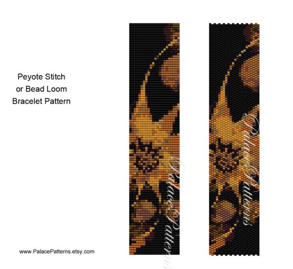 Bracelet Pattern for Peyote Stitch and Bead Loom - PP16 Delica Bead Bracelet Pattern