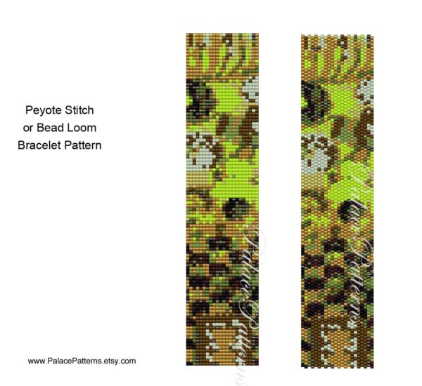 Klimt Altered 2 - Beadweaving Bracelet Pattern - Peyote and Loom Bracelet Patterns, Klimt Inspired Delica Bead Pattern