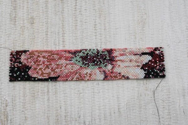 Bead Loom and Peyote Stitch Bracelet Pattern - 1121 Peach Flower Delica Bead Pattern - Image 2