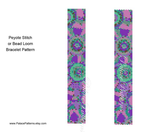 Beadweaving Peyote Bracelet or Bead Loom Bracelet Pattern - Delica Bead Bracelet Pattern Super Sparkly1