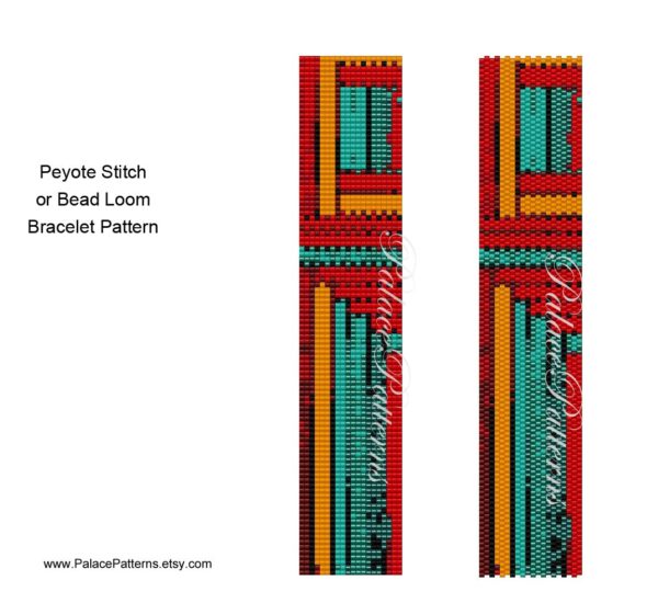 Delica Bead Bracelet Pattern, Peyote Stitch or Bead Loom Bracelet Pattern, PP449 Delica Bead Bracelet Pattern, Delica Seed Bead Pattern