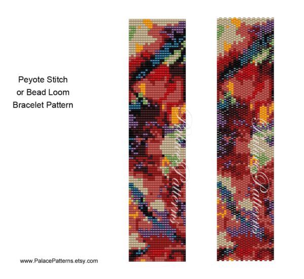 Delica Bead Bracelet Pattern, Bead Loom or Peyote Stitch Bracelet Pattern - Dark Water Delica Bead Bracelet Pattern