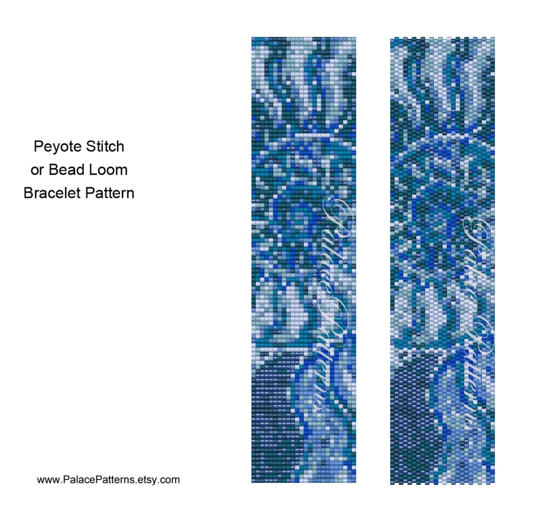 Peyote and Loom Weaving Bracelet Pattern, PP350 Delica Bead Bracelet Pattern